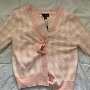 Baby Pink gingham cardigan